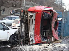 Два грузовика в Курганской области совершили лобовое столкновение